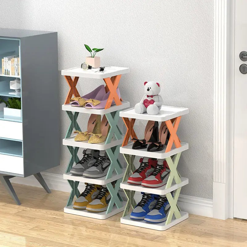 High Quality Foldable X Shape Shoe Rack 5 Layer