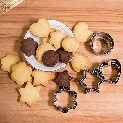 Cookie Cutters Shapes Baking Set12PCS Flower, Round, Heart, Star Shape.